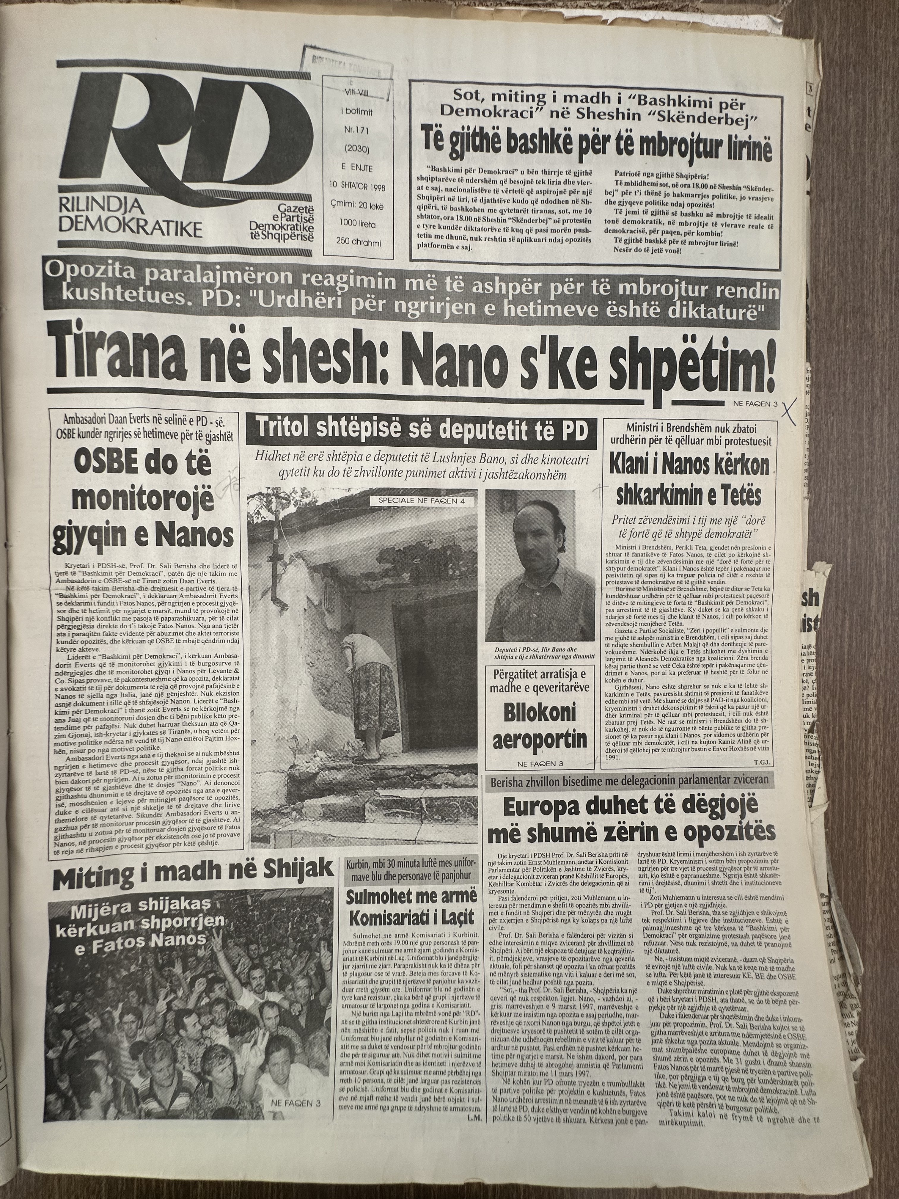 Rilindja Demokratike 1998-02-10